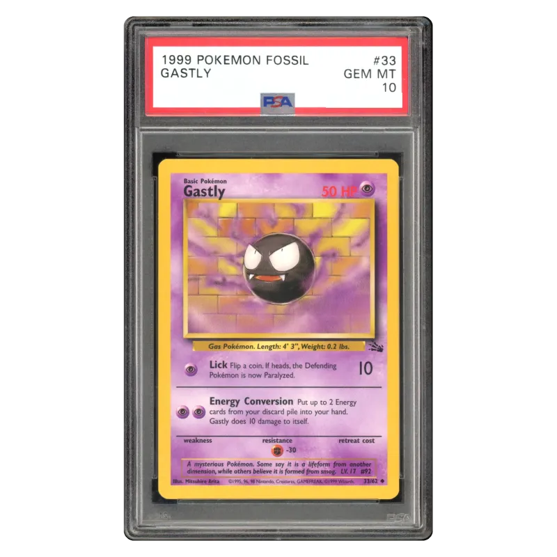 1999 Gastly #33 Fossil Unlimited  PSA 10