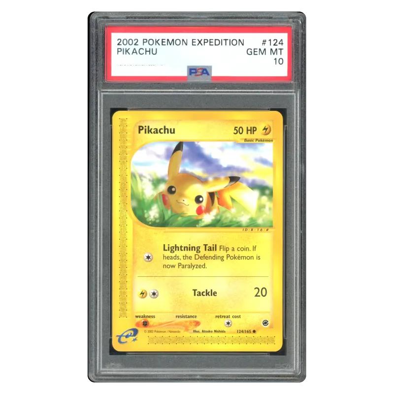 2002 Pikachu #124/165 Expedition PSA 10