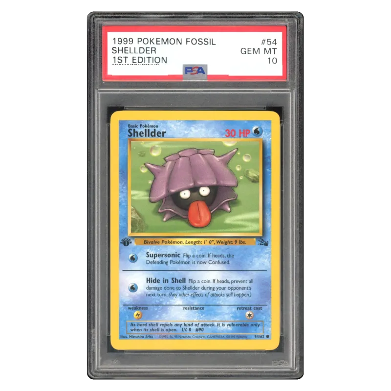 1999 Shellder #54/62 Pokemon Fossil 1st Edition PSA 10