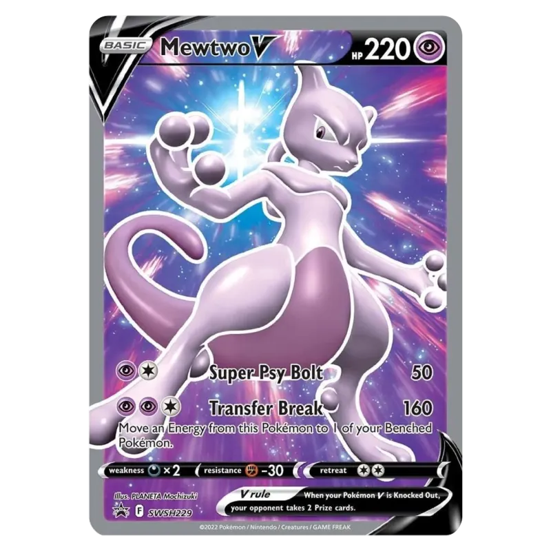 2022 Mewtwo V #SWSH229 Full Art SWSH Black Star Promo