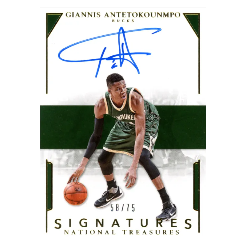 2015 Giannis Antetokounmpo Auto /75 #S-GAT Panini National Treasures
