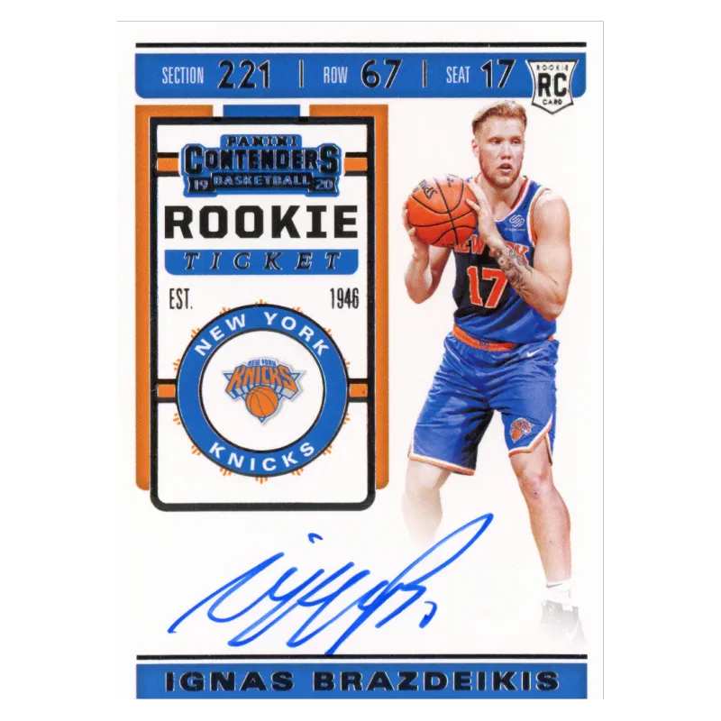 2019 Ignas Brazdeikis Auto #123 Panini Contenders