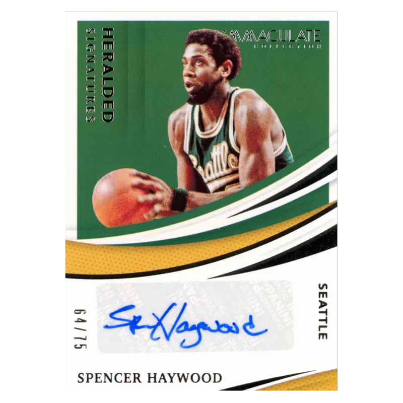 2020 Spencer Haywood Auto /75 #HS-SPH Panini Immaculate
