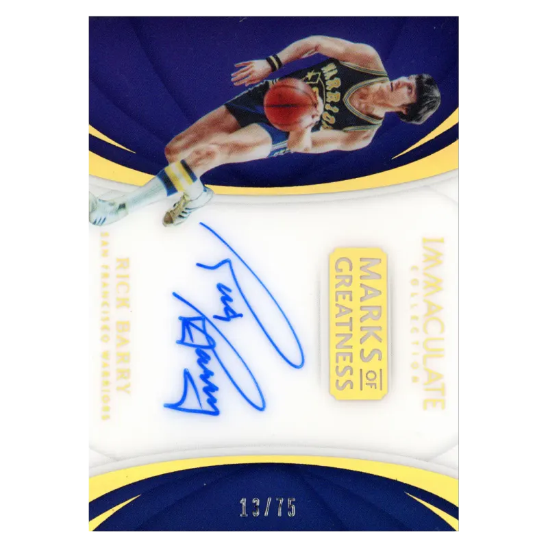2017 Rick Barry Auto /75 #MG-RBY Panini Immaculate
