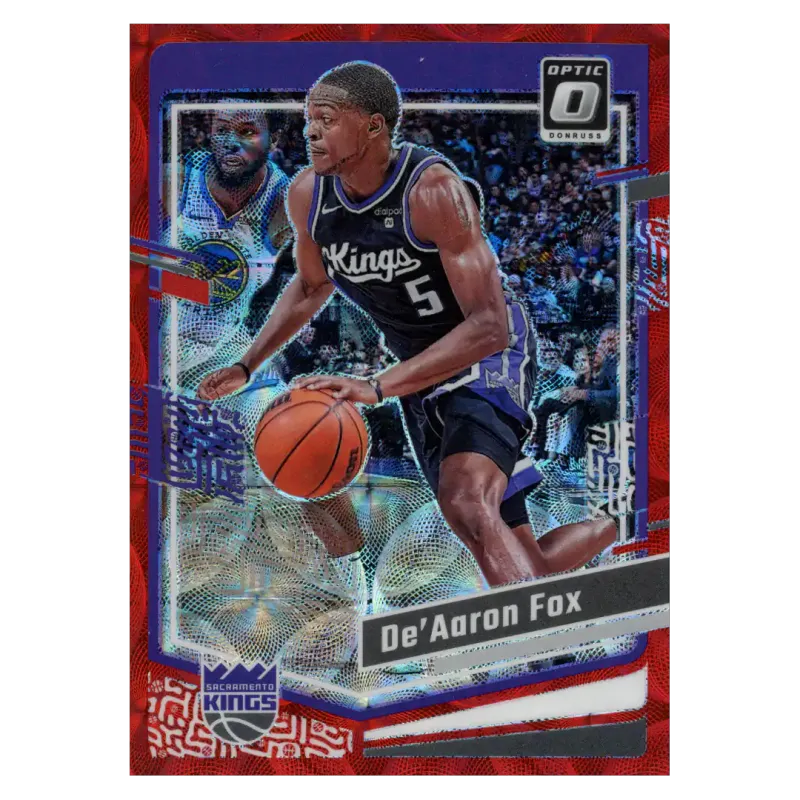 2023 De'Aaron Fox Red Circle #52 Panini Optic