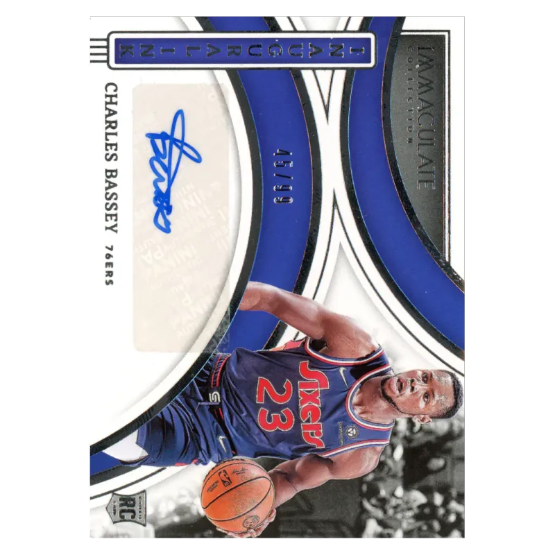2021 Charles Bassey Auto /99 #ICN-CBP Panini Immaculate