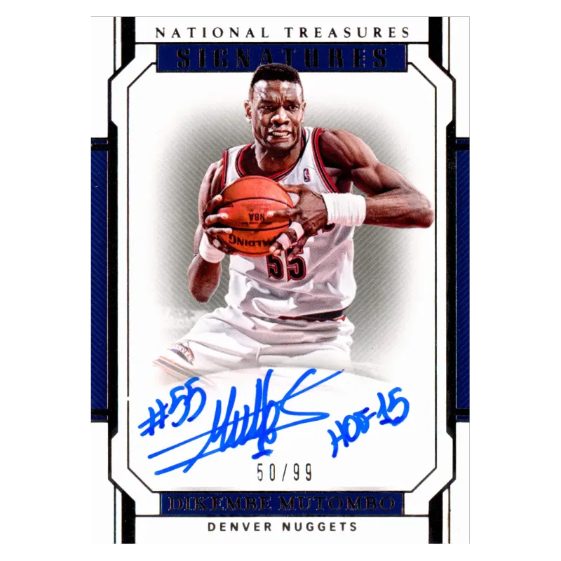 2018 Dikembe Mutombo Auto /99 #SG-DKM Panini National Treasures