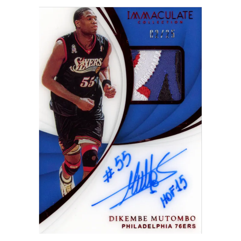 2018 Dikembe Mutombo Auto /25 #PA-DKM Panini Immaculate