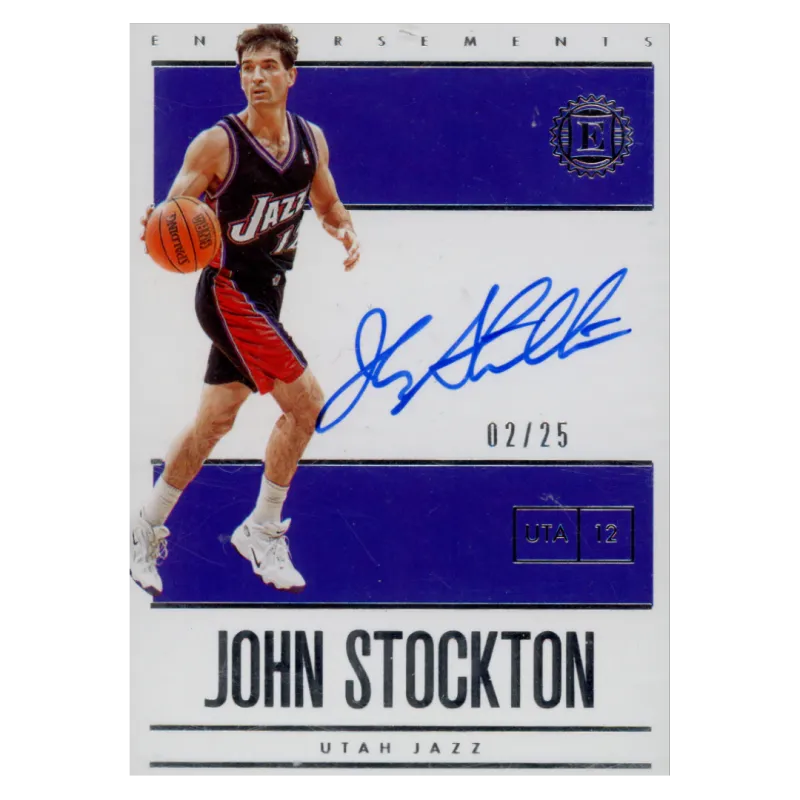 2019 John Stockton Auto /25 #EN-JSK Panini Encased
