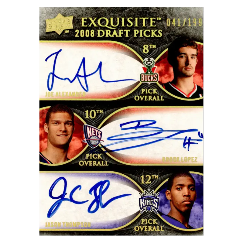 2007 Brook Lopez / Jason Thompson / Joe Alexander Auto /199 #DP-G Upper Deck Exquisite Collection